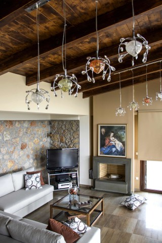 villa kastro lefkada the living room